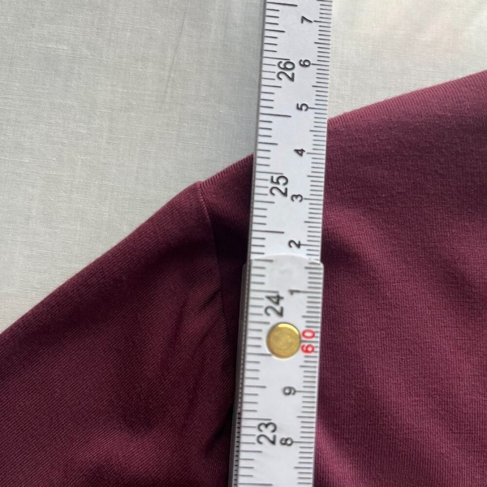 NEW Belle Kim Gravel V Neck Long Sleeve Top Burgundy Small Knit - Picture 9 of 9